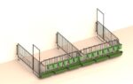Kerbl Modulare Zaunaufstallung Zaunteil mit Tür u. 6 Fressplätze