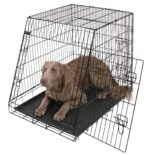 Gittertransportbox, klappbar, schwarz, 107x74x85cm, 2 Türen