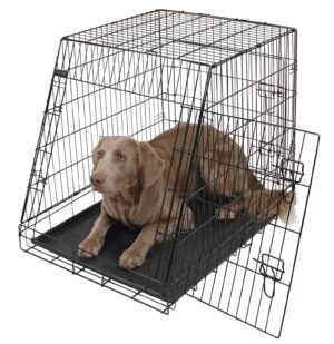 Gittertransportbox, klappbar, schwarz, 107x74x85cm, 2 Türen